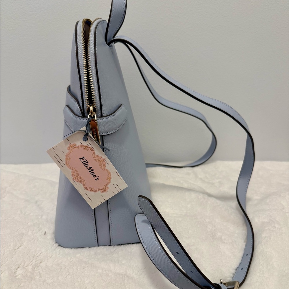 Kate Spade Dome Stacie Saffiano Leather Sky Blue Backpack NWOT’s - Picture 3 of 6